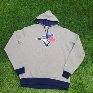 Toronto-Blue-Jays Ringer Hoodie XL 24x28 Gray Blue Trim